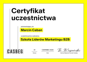 certyfikat Szkoła Liderów Marketingu B2B