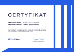 certyfikat Marketing B2B- lead generation