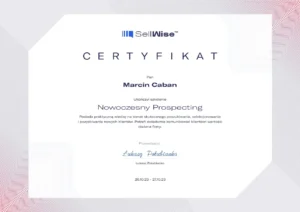 certyfikat Nowoczesny Prospecting